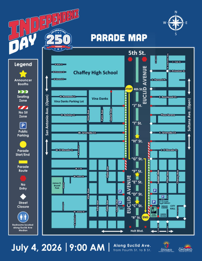 Ontario Independence Day Parade Map